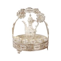 Bothyi - Juego De Café Turco, Tetera Turca, Bebida Para Sala De Estar, Fiesta En Casa, Plata