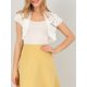 thumbnail image 5 of INSPIRE CHIC Cárdigan de Encaje para Mujer con Frente Abierto Elegante de Manga Corta Transparente Floral Bolero Corto de Encaje Top M Blanco, 5 of 8