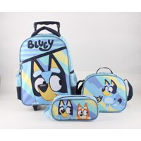 Set Mochila Con Ruedas Más Lonchera Y Estuche Bluey