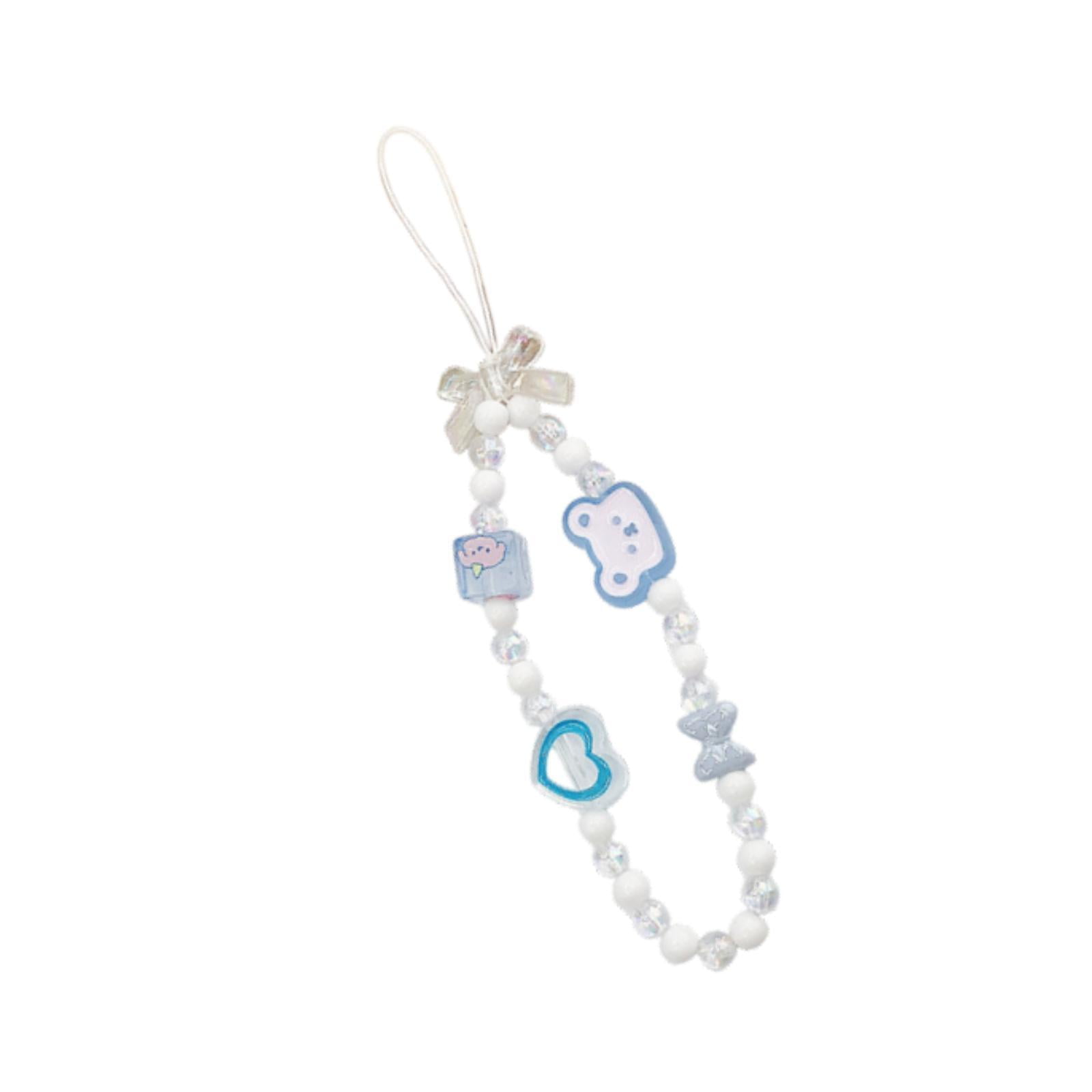 Bothyi - Cordón Para Teléfono Con Cuentas, Adorno Para Bolso, Llavero, Pulsera Bonita, Llavero Con Lazo Transparente