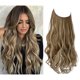 thumbnail image 1 of Xiao Hua Extensión de Cabello con Alambre de Línea de Pesca invisible, Fibra Sintética Larga Ondulada Rizada, Extensión de Cabello Estilo Diadema Ajustable, Adecuada para Mujer, 16 inch Castaño, 1 of 4