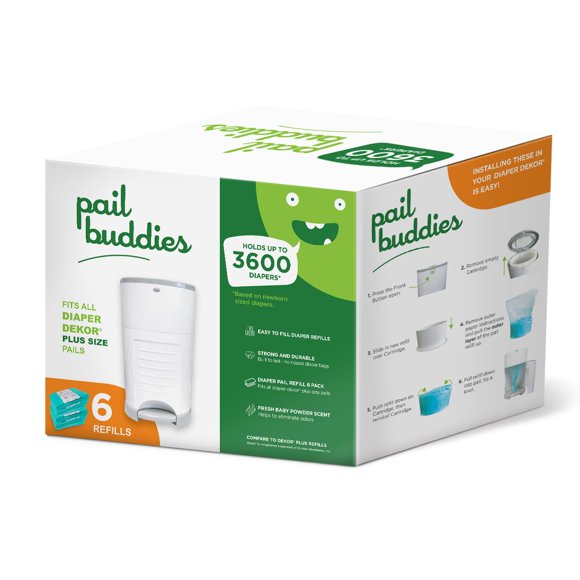 Recambios para pañales Pail Buddies compatibles con Dekor Plus x6