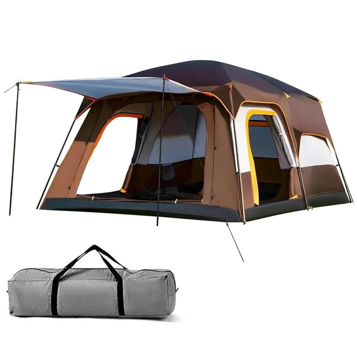 Genérica - Carpa Camping Tienda Familiar 5-8 Marrón Personas Lmpermeable 210cm*330cm*180cm