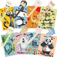 Tarjetas De San Valentín Bemoor, Paquete De 40 Con 50 Marcadores Para Niños