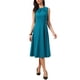 thumbnail image 4 of Vestido Midi INSPIRE CHIC para Mujeres Sin Mangas Verano Trabajo Elegante Fiesta Cóctel Línea A Vestidos M Azul Pavo Real, 4 of 6