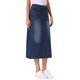 thumbnail image 4 of INSPIRE CHIC Falda Maxi de Mezclilla para Mujeres con Cintura Elástica Lavada en Línea A Falda Larga de Jean S Azul Oscuro, 4 of 6
