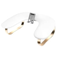 Magideal - Almohada Para Uñas Manicura Cojín Descanso De Mano Muñeca Pu Cuero Con Soporte Teléfono Diseño U Forma Adecuado Para Salón De Uñas Hogar Mesa Manicur Blanco