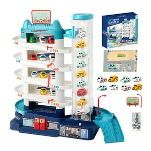 Anikids - Pista De Autos Bighouse Electrica Juguete Niños 6 Niveles Celeste