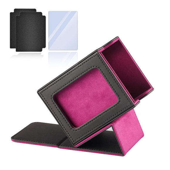 Caja de cubierta MTG HSMH para Commander con ventana de visualización, color negro y morado