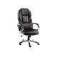 thumbnail image 1 of Silla de escritorio ejecutiva ergonómica con tapizado de cuero negro, 1 of 3