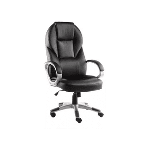 Genérico - Silla De Escritorio Ejecutiva Ergonómica Con Tapizado De Cuero Negro