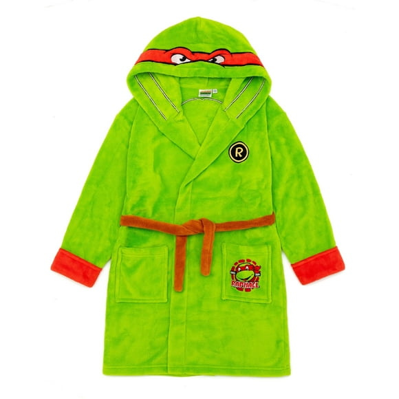 Albornoz con capucha Teenage Mutant Ninja Turtles para niños pequeños, bata de superhéroe en verde, acogedora, forro polar cómico para niños pequeños