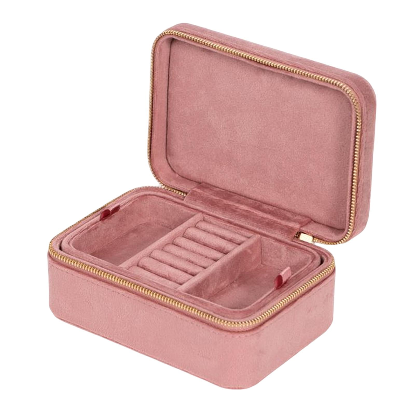 Magideal - Caja Organizadora De Joyas De Doble Capa, Soporte De Exhibición Portátil Para Contenedores De Joyas Para Valentín , Rosa Oscuro