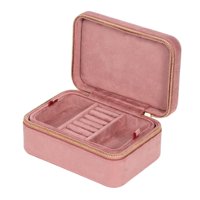 Magideal - Caja Organizadora De Joyas De Doble Capa, Soporte De Exhibición Portátil Para Contenedores De Joyas Para Valentín , Rosa Oscuro