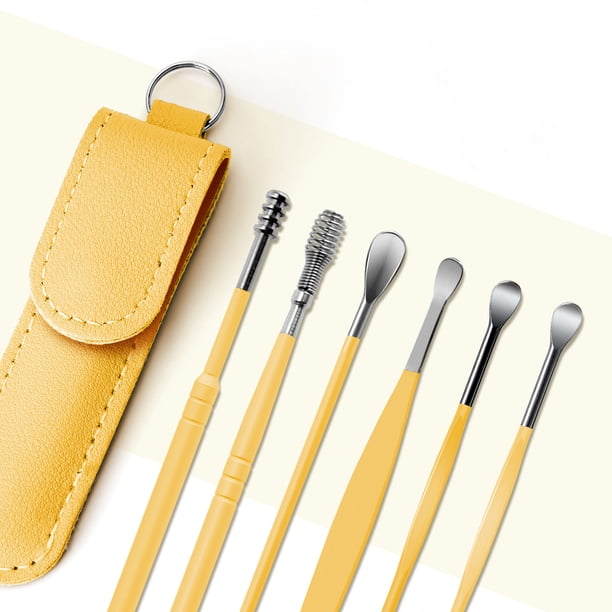 6PCS Ear Cleaner Wax Removal Tool Earpick Sticks Earwax Remover Curette Ear Pick Cleaning Ear Cleanser Spoon Health Care Earpick