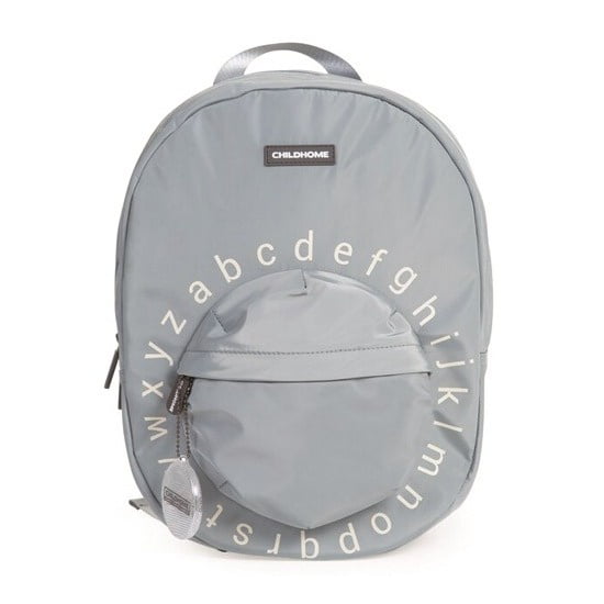 Mochila infantil, kids abc, color gris