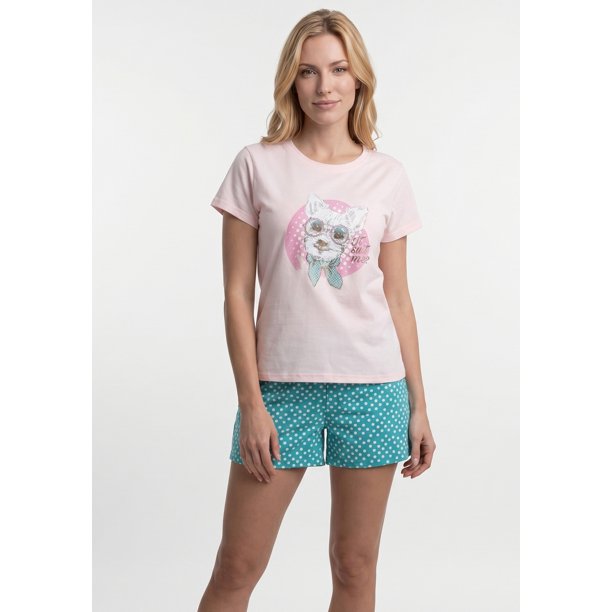 Pijama Corto Algodón Mujer Kayser 70.1138M-ROS