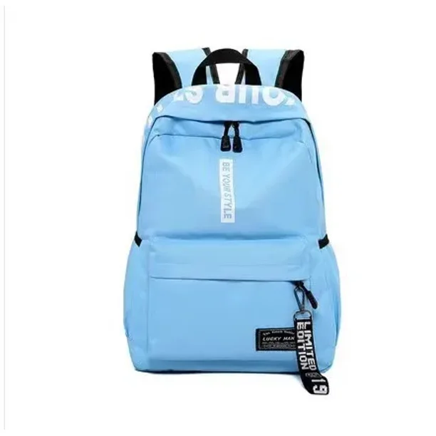 Fashion Nylon Backpack Preppy Style Students School Casual Solid Color Large Handbags Schoolbag Bookbag Teenager Travel