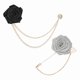 thumbnail image 1 of Alfiler de Solapa de Flor de Rosa Uxcell para Hombres, 2 Estilos de Broche de Rosa de Tela Sólida Kit de Broche de Hoja de Oro Boutonnieres, Negro/Gris Plateado, 1 of 7