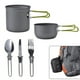 thumbnail image 2 of 1 Person Camping Cookware Mess Kit With Stainless Steel Forks Knives Spoons For Camping, Backpacking, Outdoor Cooking And Picnic, 2 of 4