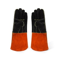 Xusx111 - Guantes Resistentes Al Calor Y Al Fuego Cuero Con Costura, Mitts Perfecto Para Chimenea, Estufa, Horno, Parrilla, Soldadura, Barbacoa, Mig, Pot Holder, Manejo De Animales