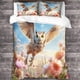 thumbnail image 3 of Juego De Funda Nórdica 3d Con Diseño De Búho Adorable Para Niños Y Adolescentes Juego De Ropa De Cama De 3 Piezas Con Funda De Edredón De Flores Coloridas Y Funda De Almohada De Microfibra, 3 of 3