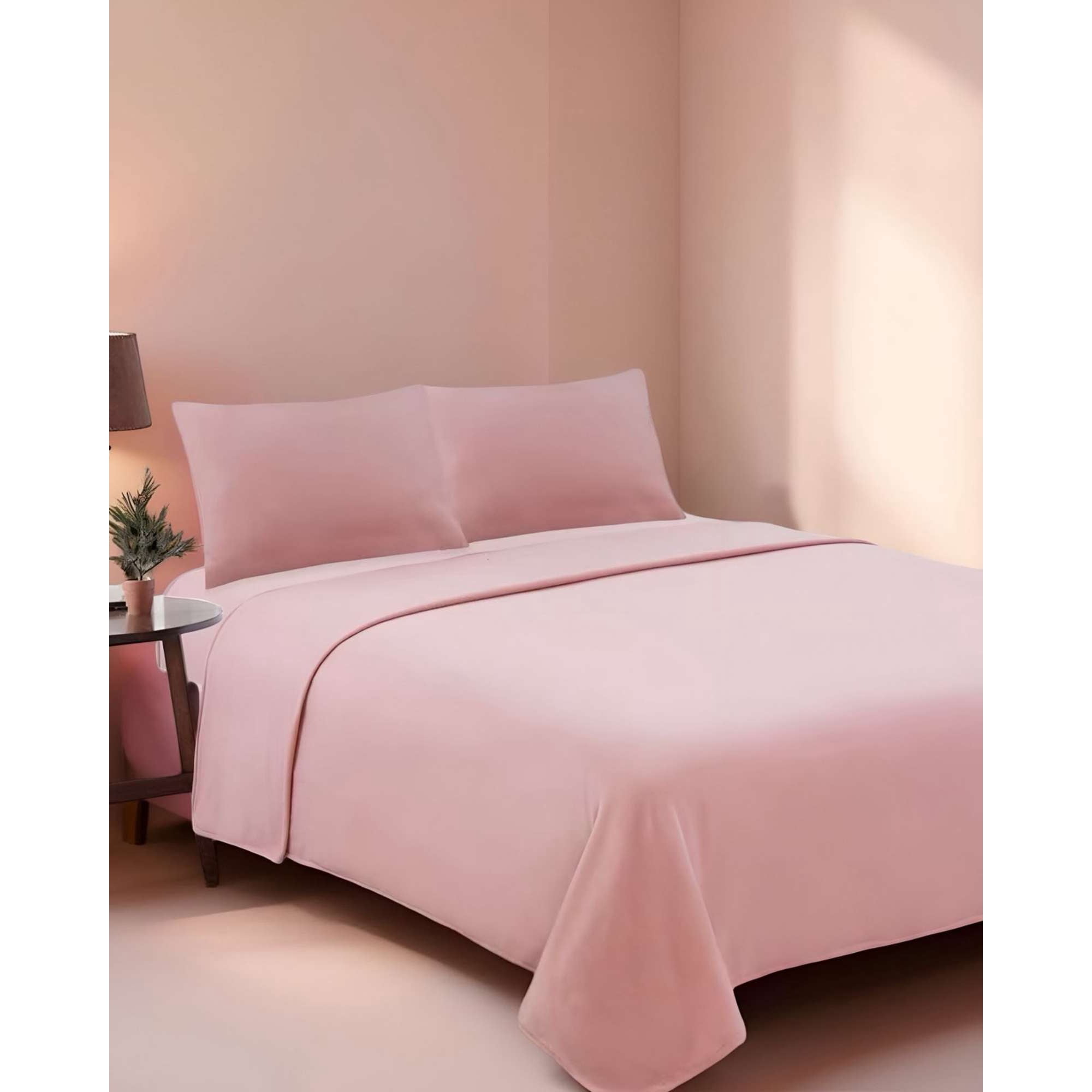 Mylhogar - Sábana De Polar Ultra Suave Máxima Calidez Y Confort Rosa 1,5 Plazas