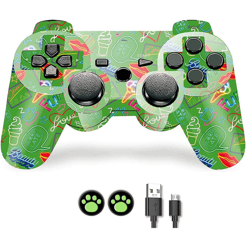 Genérico - Controlador Inalámbrico 2.4g Para Ps3 Con Motor De Doble Vibración, Larga Duración De Batería, Multicolor