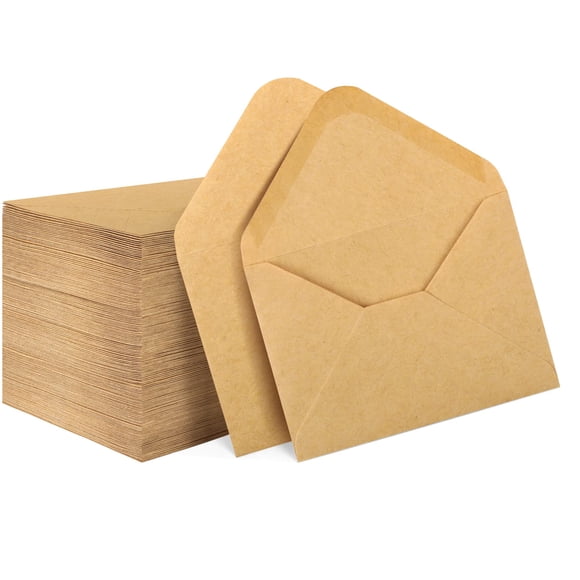 Sobres Joyberg para tarjetas de regalo, 150 unidades, 10,16 x 7 cm, color marrón kraft