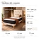 thumbnail image 4 of Cama europea Kumara 1 plaza con colchón y respaldo capitoné beige en lino 90x190 cm, 4 of 6