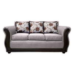 América Decora - Sofá Con Resorte Estructural 3 Personas Eleonor Liso Color Crudo