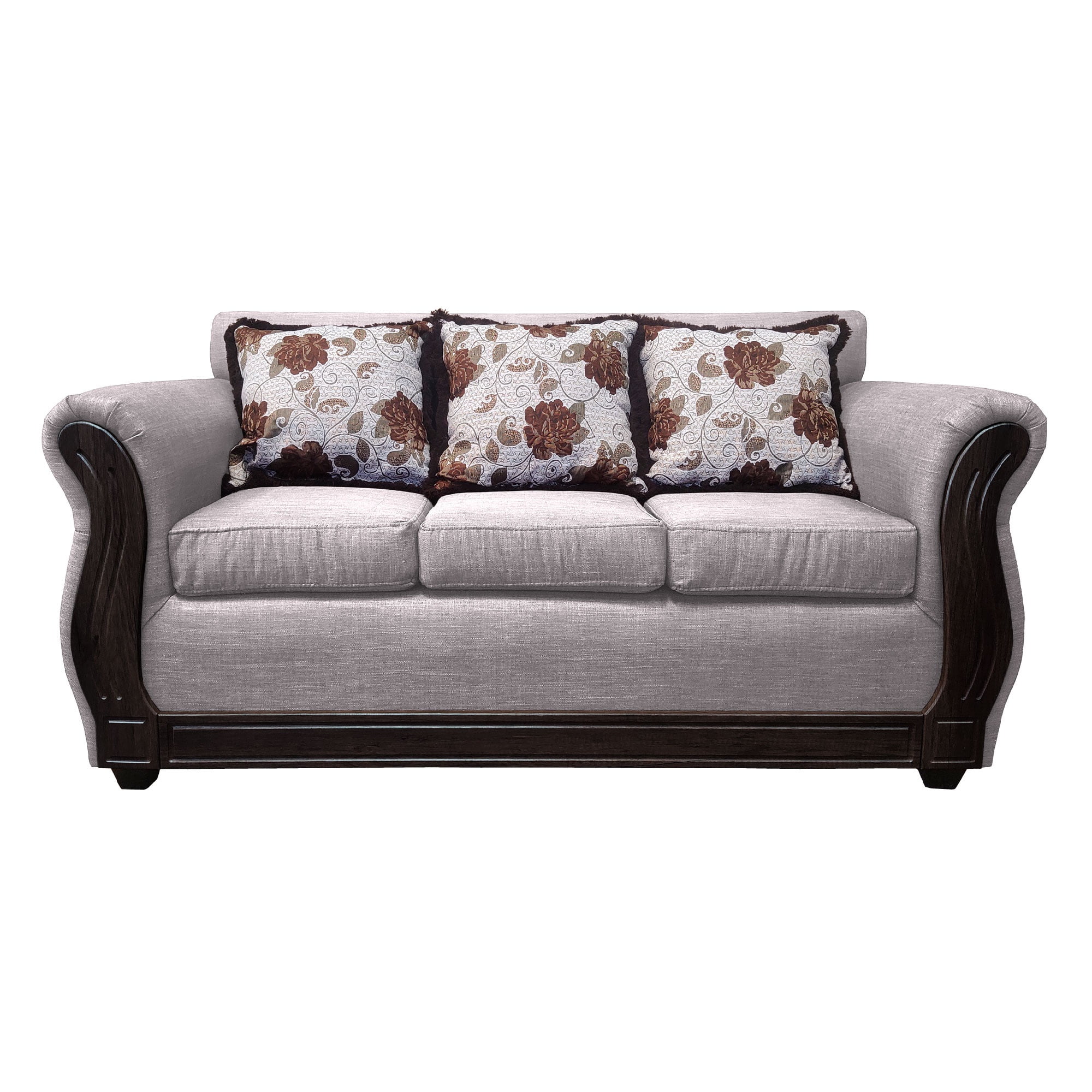 América Decora - Sofá Con Resorte Estructural 3 Personas Eleonor Liso Color Crudo