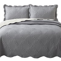 Mallorca - Quilt Sherpa Paris Liso Gris 1,5 Plazas