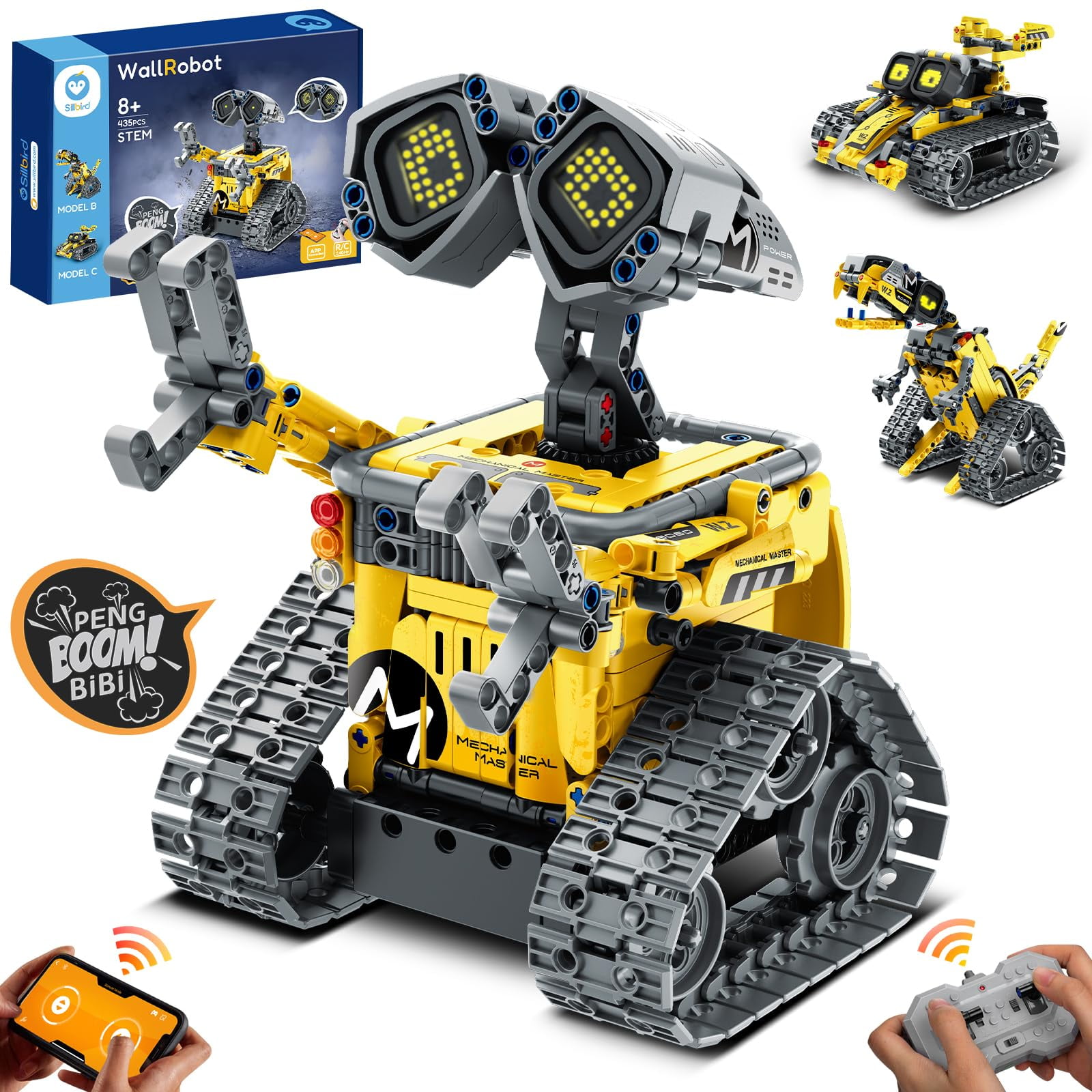 Robot De Construcción Stem Sillbird Wall Robot 5 En 1 Con 435 Piezas