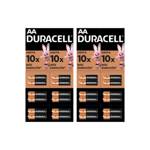 Pila Duracell Aa, (Tira De 24 Pilas, Doble A, Dura Más)