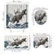 thumbnail image 4 of 1pcs/3pcs/4pcs Fun Cat Dinosaur Shower Curtain Set - Soft Fabric, Non-Slip Bath Mat, 12 Hooks, 71x71 In - Fun Home Bathroom Decor for Kids and Adults, 4 of 5
