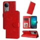 thumbnail image 1 of Funda tipo cartera FOXDOCK para Vivo V50 , diseño girasol en relieve, cuero PU, cierre magnético, soporte y tarjetero, 1 of 5