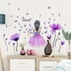 thumbnail image 2 of 1/2/4pcs, Butterfly Girl Wall Decal, Purple Flower Fairy Wall Sticker, Colorful Floral Wall Mural, DIY Self-Adhesive Vinyl Wall Decor For Girls Living Room Nursery Bedroom Playroom, 2 of 3