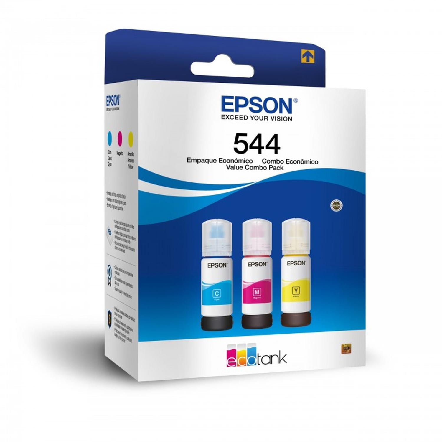Tinta Epson T544 Pack 3 Colores Cian Magenta Amarillo Negro