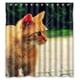 thumbnail image 1 of Cortina de ducha con diseño de gato jengibre y ganchos, tamaño 66 x 72 pulgadas, 1 of 3