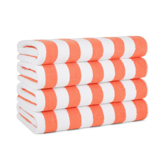 Toalla de playa Arkwright California Cabana Stripe x4 Coral 30x70 pulgadas