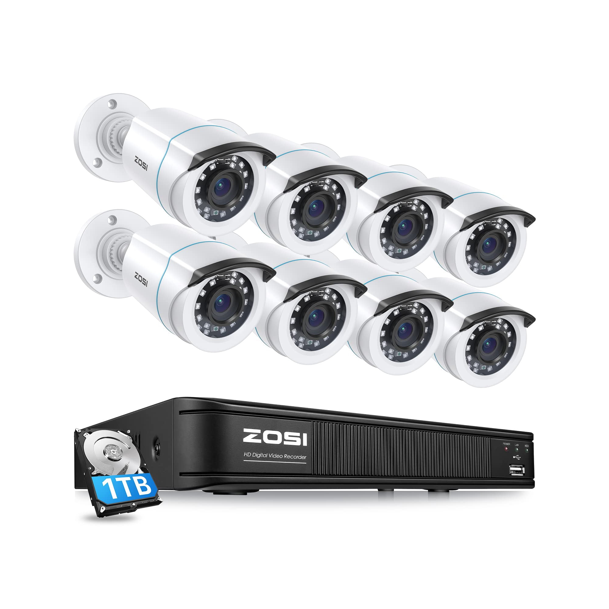 Sistema De Cámara De Seguridad Para El Hogar Zosi H.265+ 5mp 3k Lite 8ch Dvr