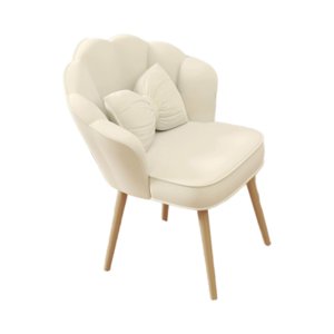 Magideal - Sillón De Tocador, Sillón Decorativo, Sillón Auxiliar Nórdico Con Respaldo, Lindo Sillón Con Cojín Tipo Almohada Para Maquillaje Para Habitación De In Blanquecino