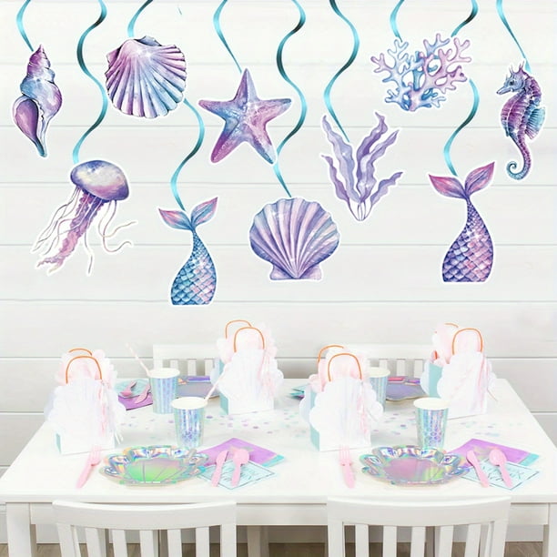 1 Set, New Mermaid Theme Spiral Decoration, Birthday Party Swirl Decoration, Photo Props, Graduation Supplies, Graduation Gifts, Creative Small Gifts, Holiday Accessories, Birthday Party Supplies, Bir