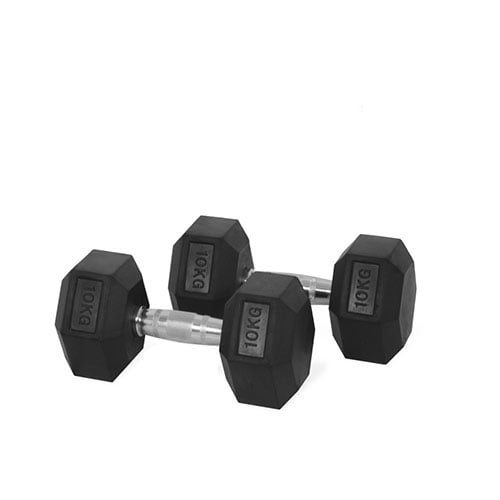 Basko Fitness - Mancuernas Hexagonales De Caucho Par 10 Kg
