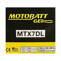 Batería Moto Motobatt Mtx7Dl (12N7A-3A) 7Ah 12V 105A