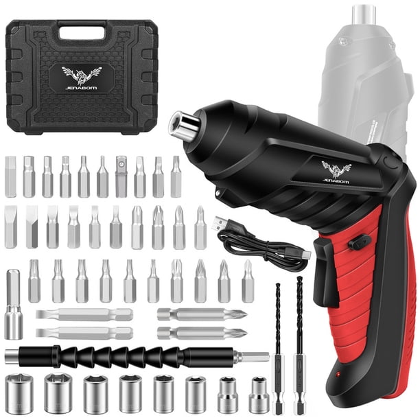 Juego De Destornilladores Eléctricos, Incluye 47 Accesorios, Destornillador Inalámbrico Recargable Por USB De 3,6 V Con Luz LED, Ideal Para Proyectos De Bricolaje.