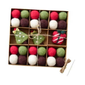 Bothyi - Juego De Guirnalda De Bolas De Fieltro Para Navidad, Pancarta De Fieltro Para Guardería, Festival, Dormitorio, Árbol De Navidad