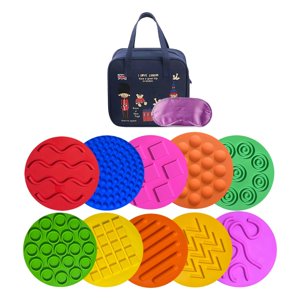 Magideal - 10X Círculos Sensoriales, Tapetes Sensoriales, Para Niños Y Niñas, Discos Sensoriales, Tapete, Almohadillas Sensoriales Para Actividades De Entrenamie Bolsa Campestre
