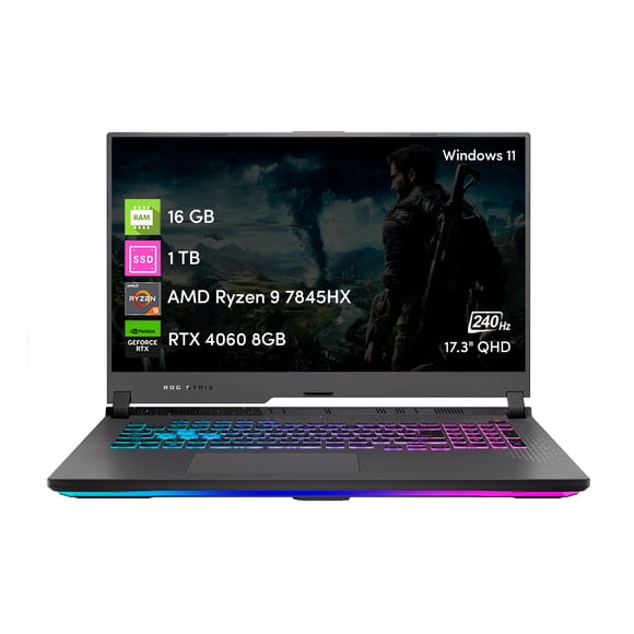 Notebook Rogstrix G17 Ryzen 9 16gb 1tb Rtx4060 8gb 17 3 Reacondicionado